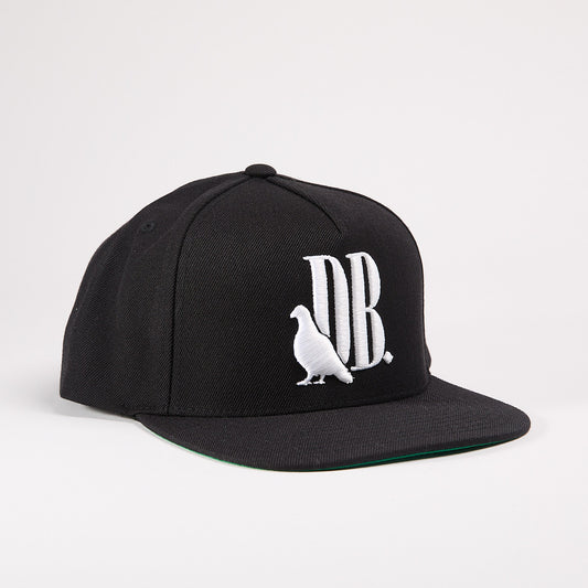DB Snapback Hat (White on Black)