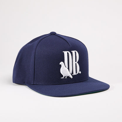 DB Snapback Hat (White on Navy)