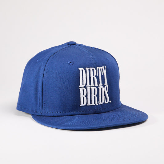 Stacked Snapback (White on Blue)