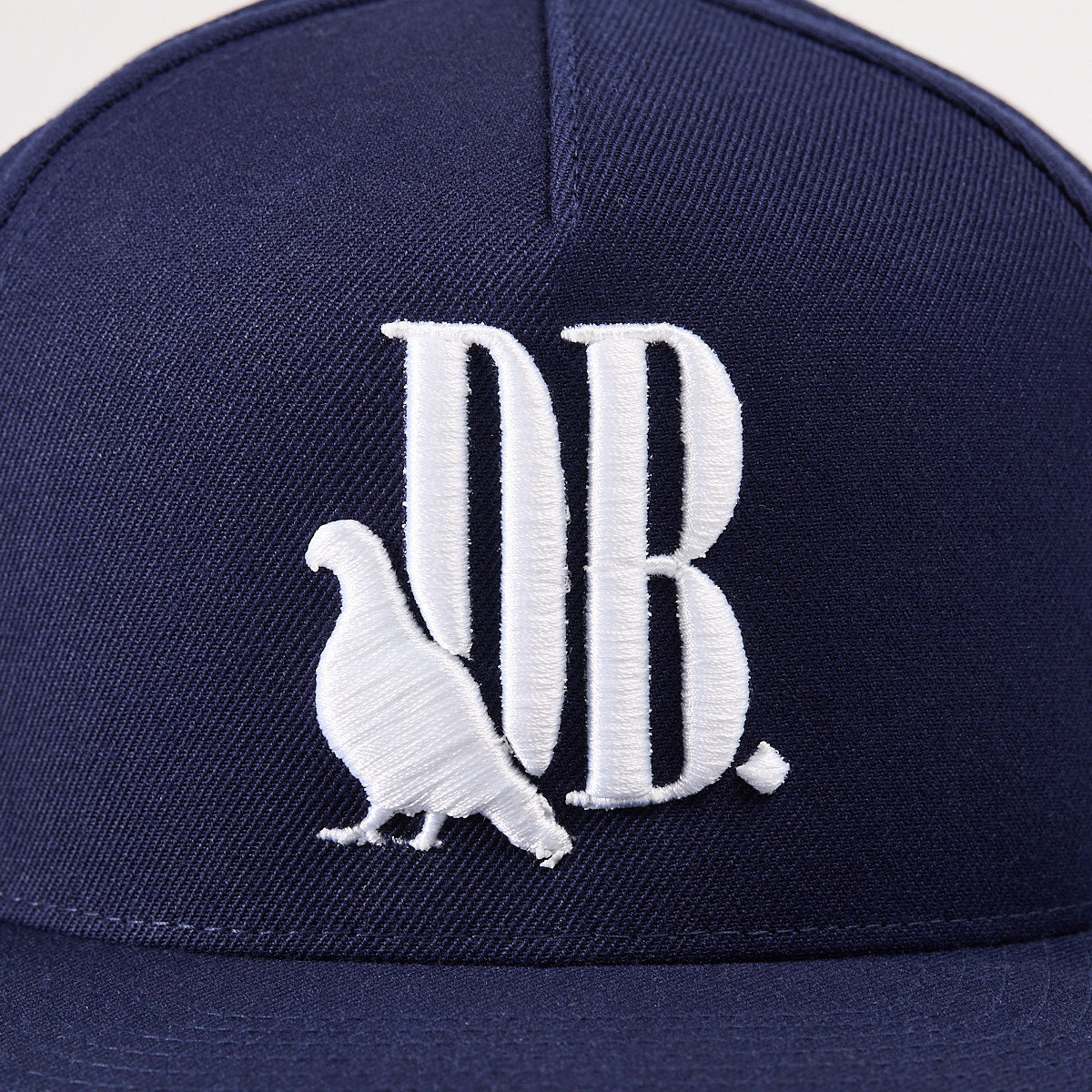 DB Snapback Hat (White on Navy)